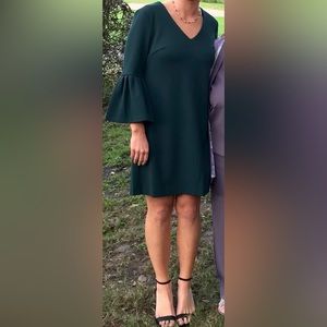 Greenish, blue wedding guest dress worn once, Donna Morgan. Size 8